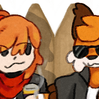 a drawing of fwhip, fundy, ifirez, and dream standing against a fence drinking beer